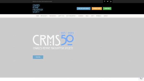 Screenshot of the Charles Rennie Mackintosh Society website