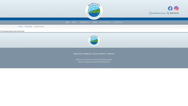 Screenshot of the Lochaline Village Hall website