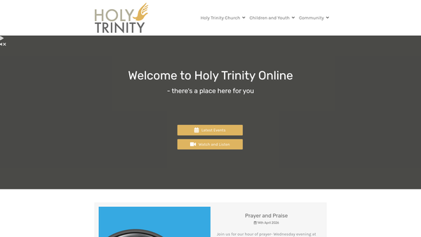 Screenshot of the Holy Trinity Church of Scotland, Edinburgh website