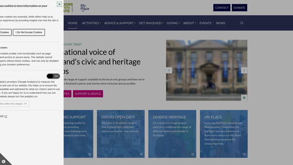 Screenshot of the Scottish Civic Trust website