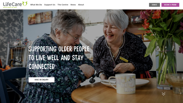 Screenshot of the LifeCare (Edinburgh) Limited website