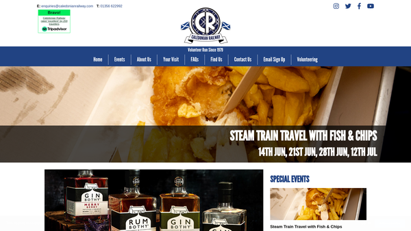 Screenshot of the Caledonian Railway (Brechin) Ltd website