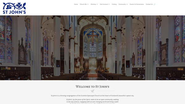 Screenshot of the Church Of St John The Evangelist website