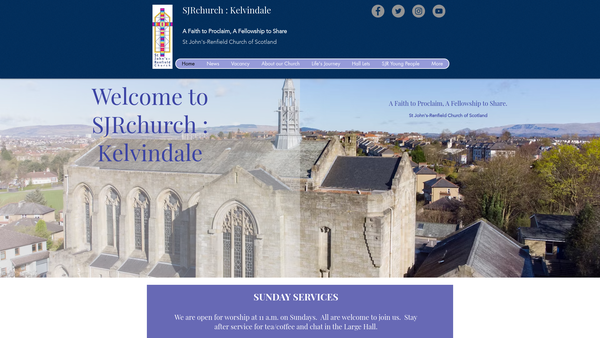 Screenshot of the St Johns Renfield Church of Scotland, Glasgow website