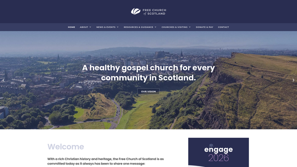 Screenshot of the Free Church Of Scotland website