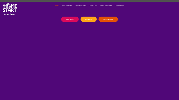 Screenshot of the Home-Start Aberdeen website