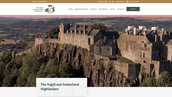 Screenshot of the Argyll & Sutherland Highlanders Regimental Trust website