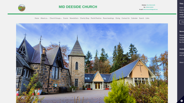 Screenshot of the Mid Deeside Parish, Church of Scotland website