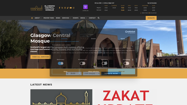 Screenshot of the Jamiat Ittihad-Ul-Muslimin website
