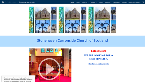 Screenshot of the Stonehaven: Carronside Church of Scotland website
