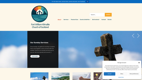 Screenshot of the Fort William Kilmallie Church of Scotland website
