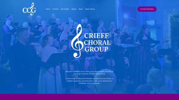 Screenshot of the Crieff Choral Group website