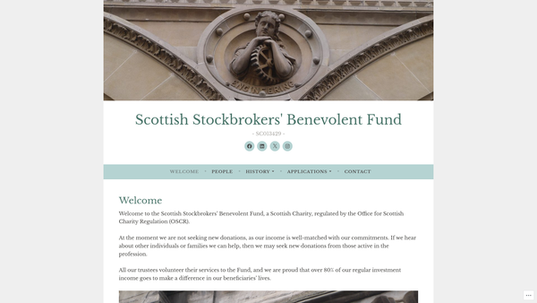 Screenshot of the Scottish Stockbrokers Benevolent Fund website