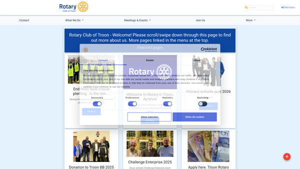 Screenshot of the Rotary Club Of Troon Trust Fund website