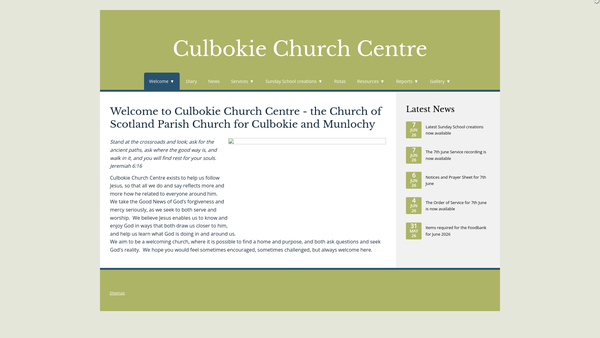 Screenshot of the Culbokie and Munlochy Church of Scotland website