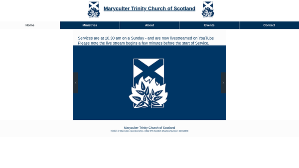Screenshot of the Maryculter Trinity Church Of Scotland website