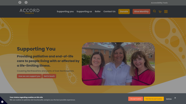 Screenshot of the Accord Hospice website