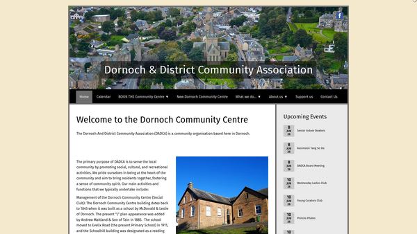 Screenshot of the Dornoch and District Community Association website