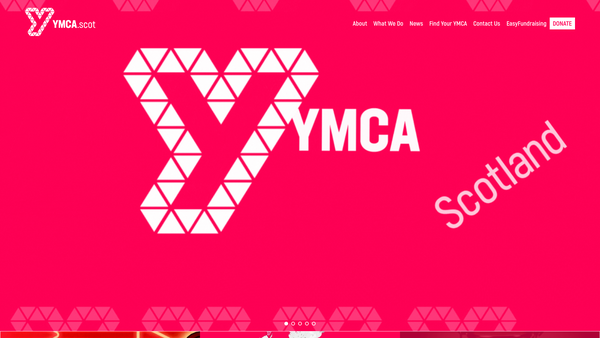 Screenshot of the Scottish National Council YMCA website
