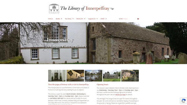 Screenshot of the Innerpeffray Mortification website
