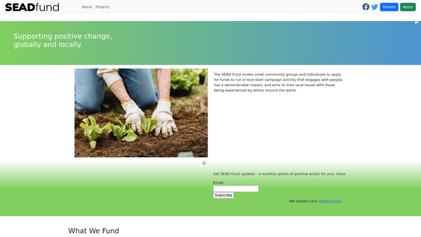 Screenshot of the Scottish Education & Action For Development website