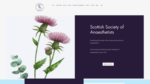 Screenshot of the Scottish Society Of Anaesthetists website