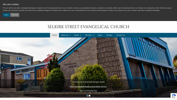 Screenshot of the Evangelical Church Hamilton website