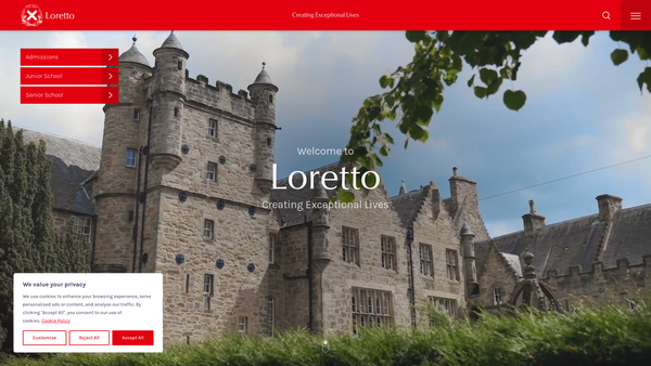 Screenshot of the Loretto School Ltd website