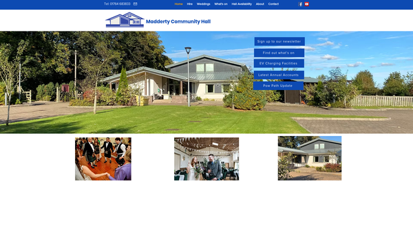 Screenshot of the Madderty Community Association website