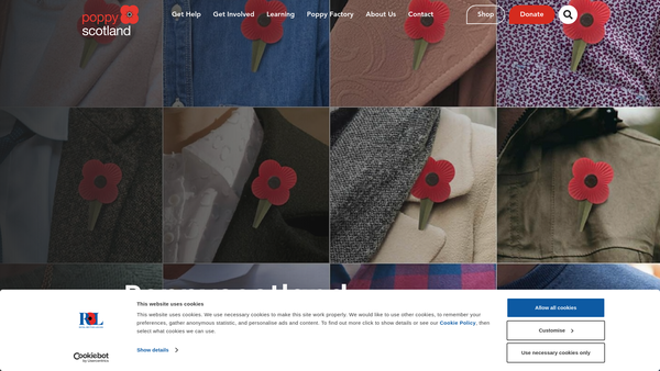 Screenshot of the Earl Haig Fund (Scotland) website