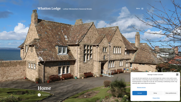 Screenshot of the Lothian Mineworkers Convalescent Homes website