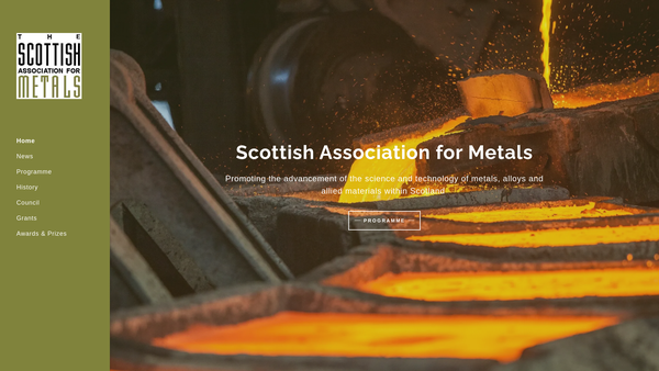 Screenshot of the Scottish Association For Metals website