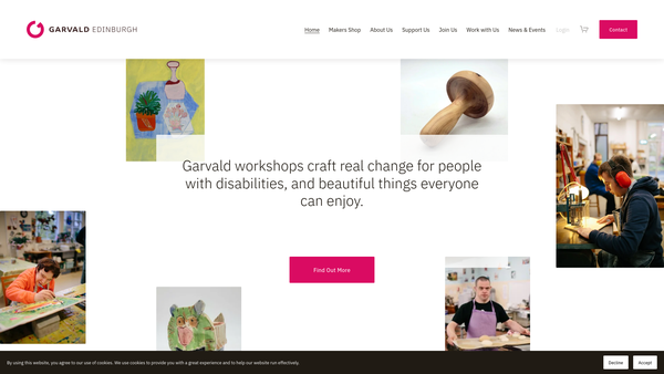 Screenshot of the Garvald Edinburgh website