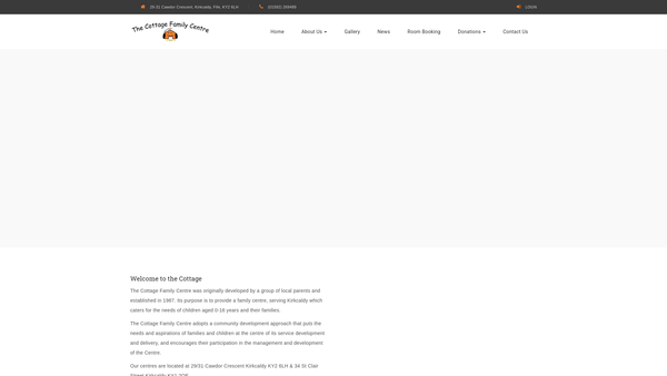 Screenshot of the Cottage Family Centre website