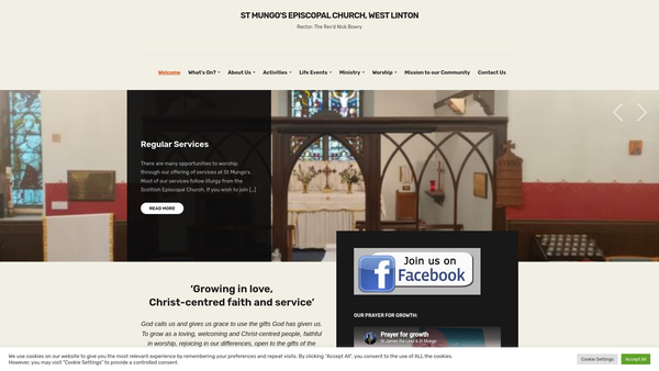 Screenshot of the St Mungo Episcopal Church: West Linton website
