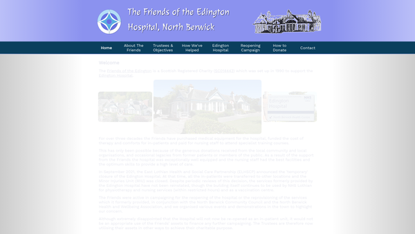 Screenshot of the Friends Of The Edington Hospital North Berwick website