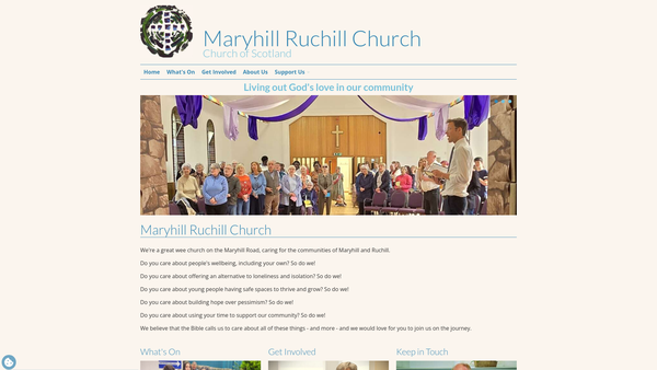 Screenshot of the Glasgow: Maryhill Ruchill Parish Church of Scotland website