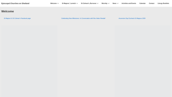 Screenshot of the St Magnus Episcopal Church: Lerwick website