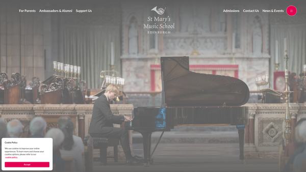 Screenshot of the St Marys Music School Trust Ltd website