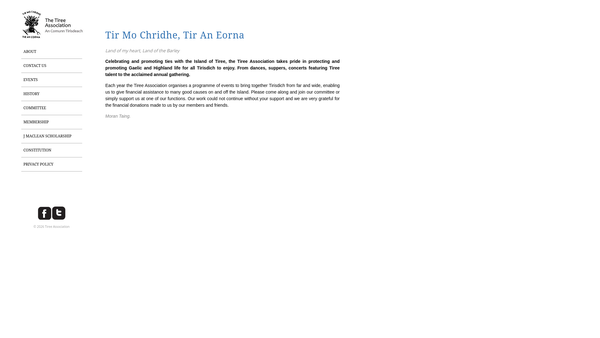 Screenshot of the Tiree Assoc Of Glasgow John Maclean Scholarship website