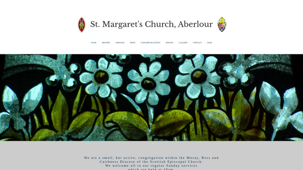 Screenshot of the St Margarets Church: Aberlour website