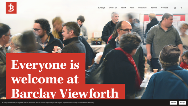 Screenshot of the Edinburgh Barclay Viewforth Church of Scotland website