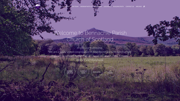 Screenshot of the Bennachie Parish Church of Scotland website