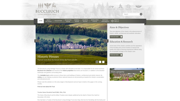 Screenshot of the The Buccleuch Living Heritage Trust website
