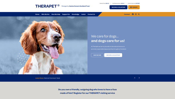 Screenshot of the Canine Concern Scotland Trust website