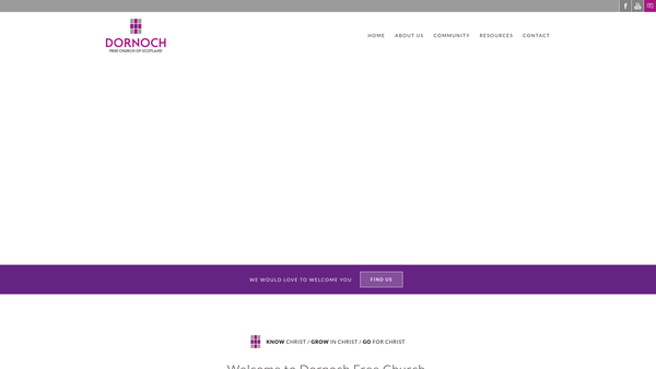 Screenshot of the Dornoch Free Church of Scotland website