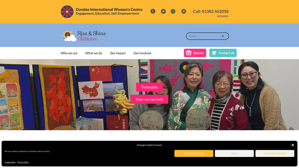 Screenshot of the Dundee International Womens Centre website