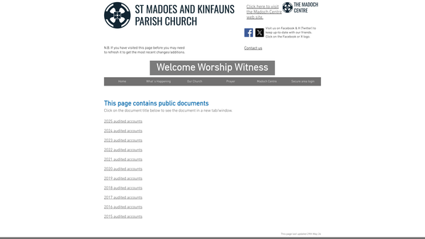 Screenshot of the St Madoes and Kinfauns Church of Scotland, Glencarse website