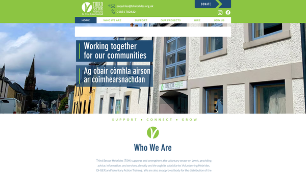 Screenshot of the An Treas Roinn Innse Gall or Third Sector Hebrides website