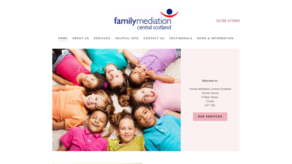Screenshot of the Family Mediation Central Scotland website